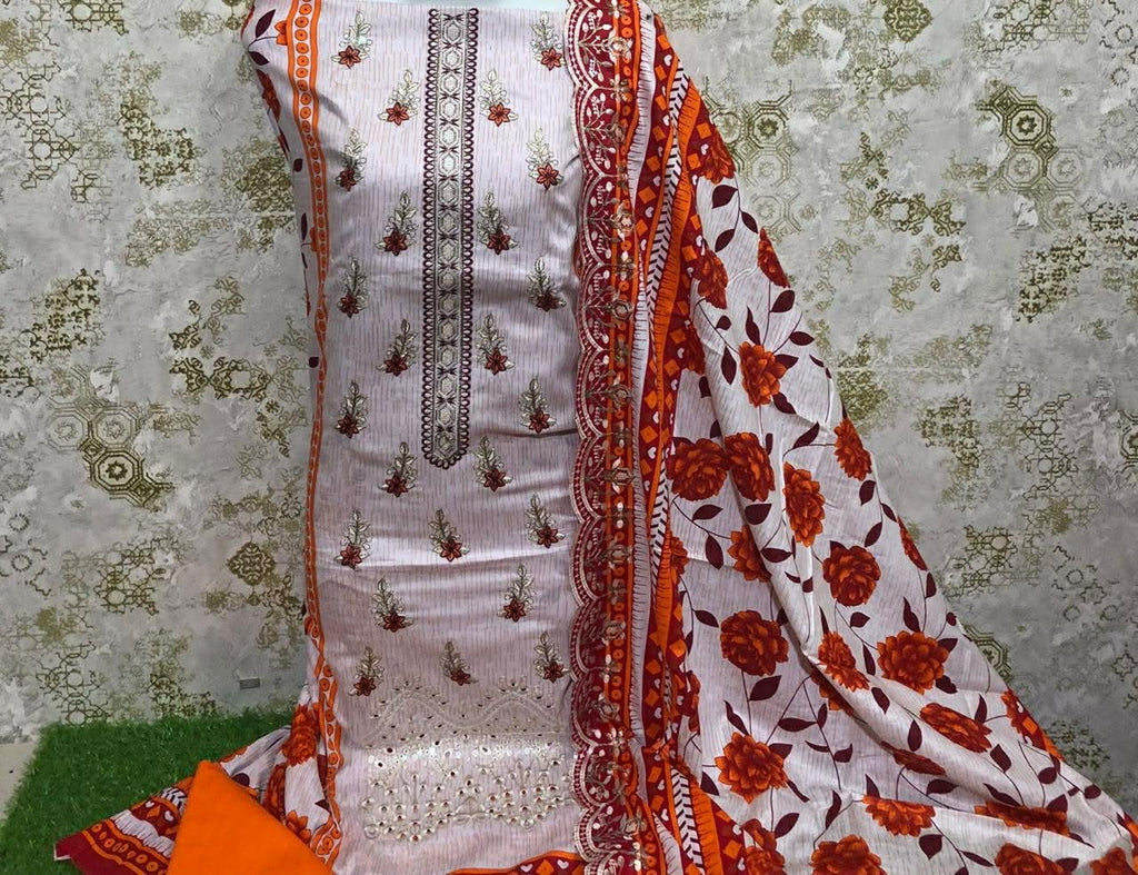 kastoori imbrided lawn suits