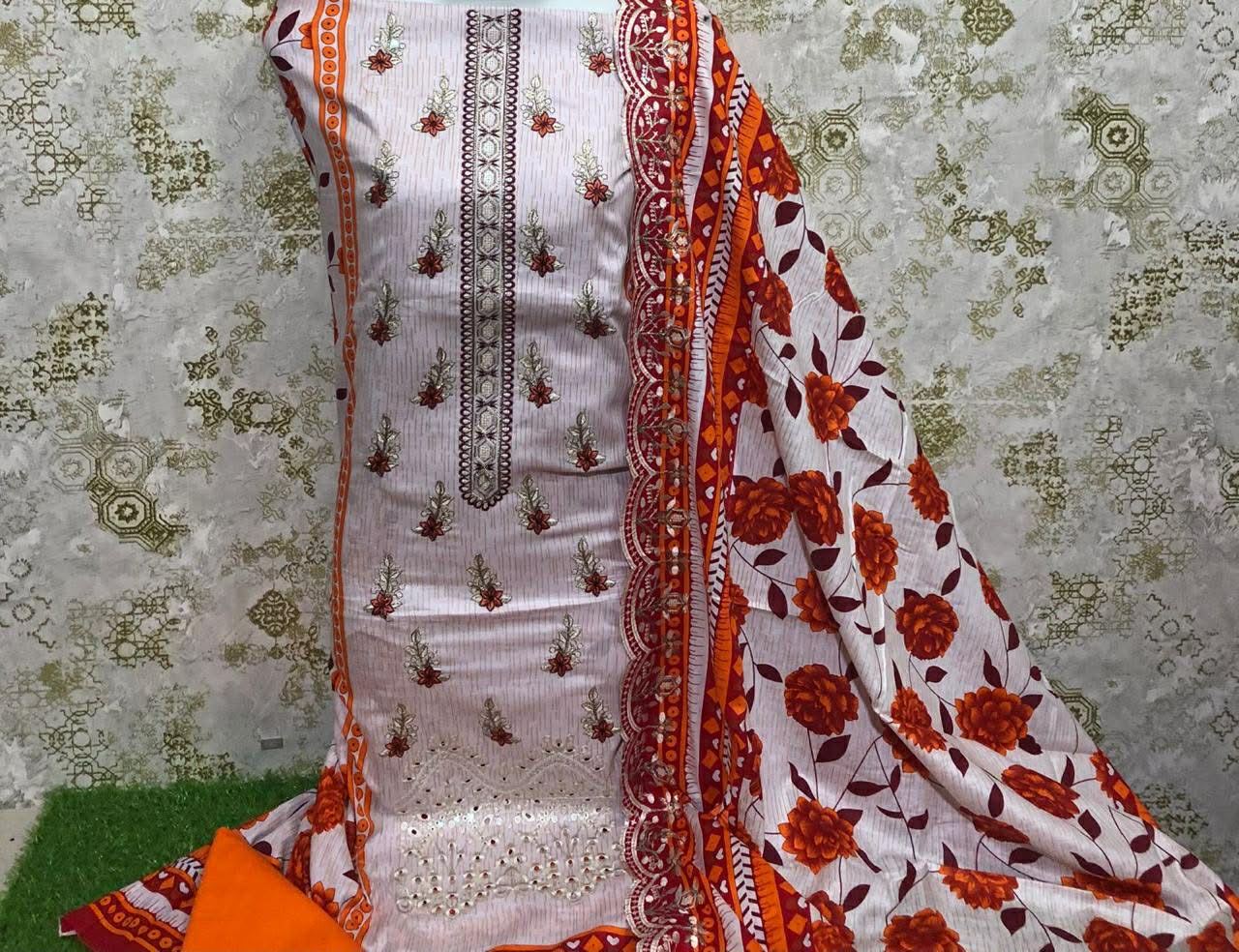 kastoori imbrided lawn suits