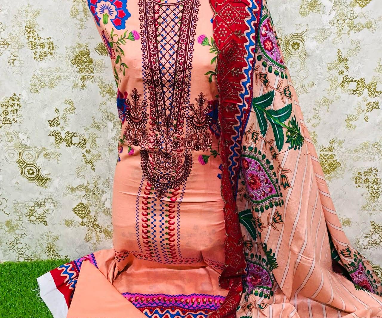 kastoori imbrided lawn suits